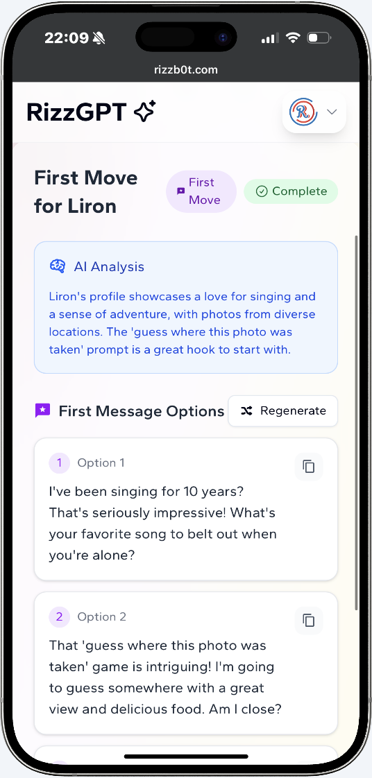 Get a flirty message 💞